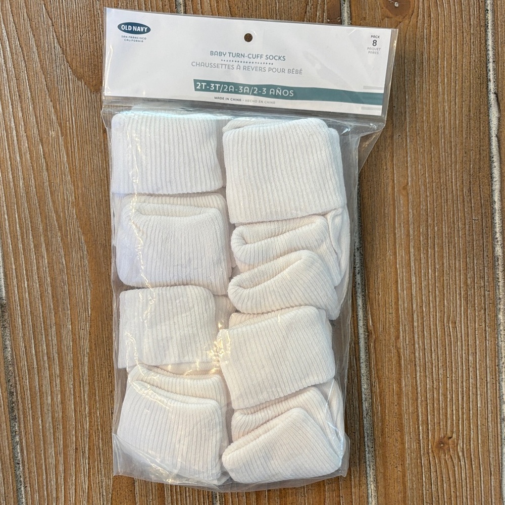 Old Navy White Baby Turn-Cuff Socks - 8 Pack